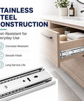 Heavy Duty Stainless Steel Drawer Slides 500 Lb Capacity Full Extension Rails Side Mount Industrial Grade Built To Haul Heavy Loads With Smooth Quiet Operation 2.5mm Steel Build in bathroom cabinet