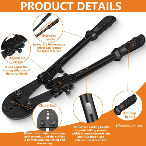 Wire Rope Crimping Tool For Aluminum Oval Circular And Copper Sleeves Beefy Three Position Swage Tool front view