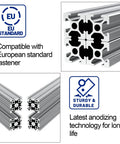 20 Pcs Aluminum Extrusion 20x20 1220 mm 48 Inch European Standard Anodized T Slot Linear Rail Profile For 3D Printer And CNC Machines Pro Grade Silver Finish High Quality Extruded Aluminum Profile Pack