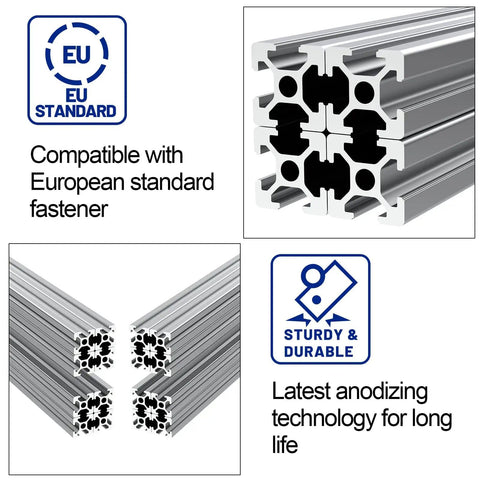 20 Pcs Aluminum Extrusion 20x20 1220 mm 48 Inch European Standard Anodized T Slot Linear Rail Profile For 3D Printer And CNC Machines Pro Grade Silver Finish High Quality Extruded Aluminum Profile Pack