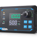 Front view of Dual Channel PWM Signal Generator with Independent Display and Pro Grade Preset Storage, showing buttons and digital readout.