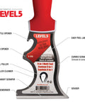 9 In 1 Painters Tool For Finishing And Scraping With Hardened Carbon Steel Blade, Go To Multi Use Knife With Hammer End