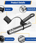 FIXSMITH grease gun coupler, side view, heavy-duty locking lever, fits all 1/8" NPT grease guns.