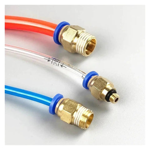 Grab Your Ultimate BDORFXZEV Boxed PC Series Air Joint Connectors Set In 4mm 6mm 8mm 10mm And 12mm Sizes With 50pcs Total Push In Couplings Perfect For Pneumatic Hose Tube Jobs That Need Reliable And Snappy Fitting Action Every Single Time. Brass push-in air joint connectors on pneumatic tubes