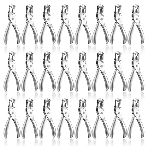 24 Pack Single Hole Punch One Quarter Inch Handheld Paper Punch for Circle Holes Metal Construction in multiple rows.