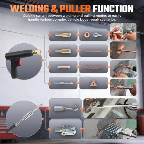 Dent Puller Welder 3500W Spot Welding Tool For Auto Body Repair with welding and pulling functions and accessories