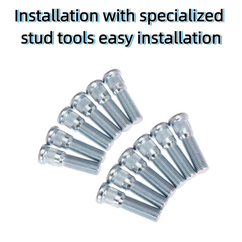 12 Set Trailer Wheel Studs With Nuts For Lippert Axles 3500 To 4400 Lb, 1/2-20 UNF Thread visible in arrangement