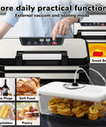11 In 1 Smart Food Vacuum Sealer With 95 KPa Power, Built In Cutter And Bag Storage, Progress Display, Easy Lock Handle