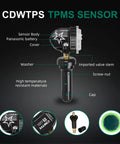 TPMS Sensor 315 MHz Set Of 4 Replacement Tire Pressure Monitor Sensors For Chevy Buick GMC Cars, Pre Programmed Direct Fit OE Style, Ready To Install, Great Replacement For Worn Or Lost TPMS Units, black valve stem