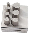 Drop Shaped Punch Die Disc Cutter Set For Jewelry Making And Crafting, showing seven flat-bottom 45 steel precision dies