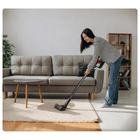 Woman using Extension Wand Replacement For Cordless Vacuums Compatible With V15 V15S V11 V10 V8 V7 Detect Absolute Cyclone.