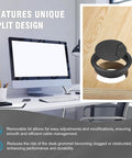 Premium 2 3 8 Inch Spring Desk Grommet And Hassle Free Cable Hole Cover For Chill Home Office Cord Management And Smart Wire Organization shown in a split design.