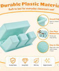 Plastic Classroom Caddy With Handle Six Pack 4 Compartment Desk Organizer Art Supplies Modern Pastel Colors