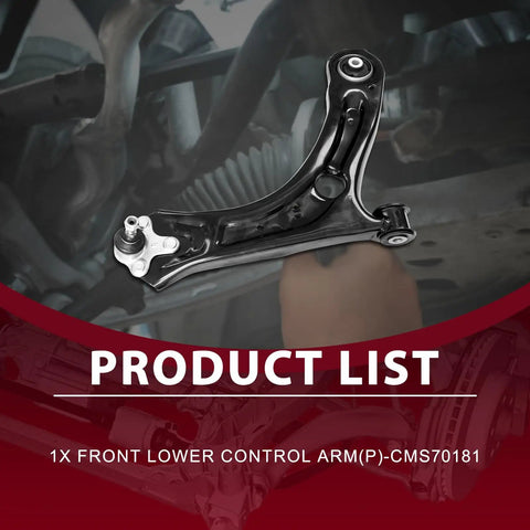 Upgrade Your Ride With This Front Lower Right Control Arm W Ball Joint For Your 2012-2021 VW Passat. High Performance OE Replacement Ensures Smooth Handling, Rock Solid Durability, and Total Peace Of Mind On The Road Today. black metal front lower right control arm with ball joint