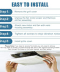 Installation steps for No Fuss Drop In Replacement Kit For Bathroom Vent Fan Motor With Blower Wheel, 50 CFM 120V Exhaust Fan