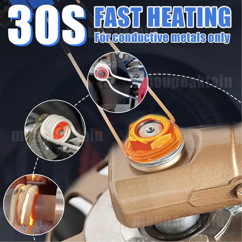 Kick Loose Stalled Bolts And Nuts With This 1300W Induction Heater Tool showing fast heating process on corroded nuts