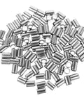 100 Pcs Stainless Steel Hose Couplings For Hydraulic Crimp Sleeve Heavy Duty High Pressure Resistant Metal Ferrules Built For Long Lasting Performance And Corrosion Free Operations Ideal For Industrial Machinery Maintenance Tasks Perfect For Jobsites, assorted ferrules top view