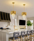 Modern 3 Light Crystal Pendant Chandelier For Dining Room And Kitchen Island With Dimmable Soft Glow And Lit K9 Crystals in kitchen