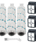 Brush And Filter Replacement Parts Kit For Bissell CrossWave Max And HydroSteam Plus Vacuums Fits 2554 2554A 25542 25548 2590 2593 2596 2596B 2596M 2597 And 35151 3515 35152 3513 3518 B0440 Easy Install And Durable Cleaning Accessories with 3 brush rolls, 3 H12 filters, and cleaning brush