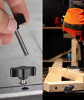 4 Pcs 1/4-20 x 1-1/4 Inch Thumb Screws With Black Wing Knob Stainless Steel Thread And Aluminum Knob in use for woodworking