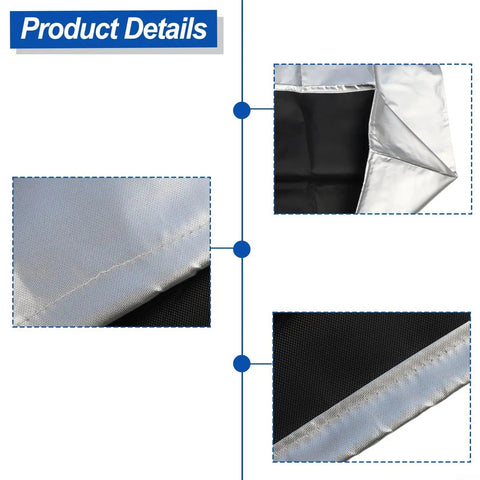Close-up of Silver 420D Oxford Telescope Cover seams and fabric texture for outdoor use with reflective heat defense
