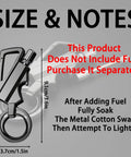 Infinity Lighter All In One Multitool Keychain Bottle Opener size guide and fuel note