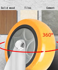 Badass Heavy Duty Workhorse Swivel Casters Kit Of Four With Bulletproof Polyurethane Wheels close-up of 360° swivel caster on surfaces.