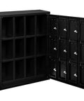 Built Different 12 Door Tablet And Cell Phone Locker Featuring Keyed Differently Locks, solid black metal storage with 12 slots.