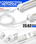 Crazy Bright 5000K 1.5ft LED Shop Light With 3450 Lumens At 25W For Workbench And Garage, T8 Under Cabinet Ceiling Fixture connection methods
