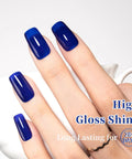 Navy Blue Gel Nail Polish Soak Off 0.5 Fl Oz UV LED Safe for Sensitive Skin HEMA Free TPO Free non-toxic on nails.