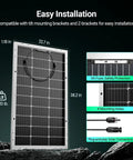 High Efficiency Bifacial 100W 12V Solar Panel With 9BB Monocrystalline Cells for easy installation on boats