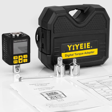 Half Inch Drive Digital Torque Adapter With Color Display And Alerts 1 Percent Accuracy 12.5 To 250 FtLb Range in case