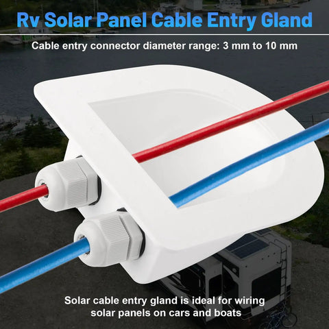 Waterproof Solar Cable Entry Gland Double Pass Through For All Cable Types 2mm2 To 6mm2 White Ideal For RV Campervan Boat Yacht Solar Projects With Upgraded M16 Nut For Tight Seal