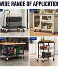 Heavy Duty 3 Inch Swivel Casters With Deadlock Brakes And 3 8 16 Unc Threaded Stems for carts and furniture in various settings.