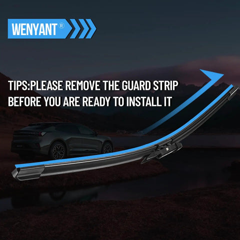 BMW 3 Series front windshield wiper blades set of 2 in 24 inch and 19 inch, installation tip displayed.
