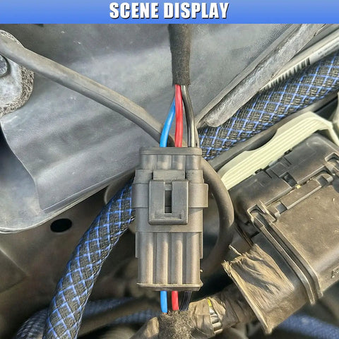 3 Pin Waterproof Car Electrical Connectors Kit For 16 AWG Wire Quick Disconnect Plugs installed in vehicle engine bay