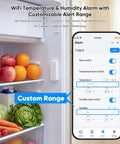 WiFi Freezer Thermometer With App Alerts And Two Wireless Fridge Sensors For Real Time Temperature Monitoring, Waterproof IP65 Probes, Instant Phone Notifications If Temperatures Go Out Of Range, fridge screen