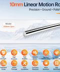 Top Tier 2 Pack Of Premium 10mm X 250mm Linear Motion Rods Shafts Made From Tough C45 Steel For Smooth Guides And Rock Solid CNC Rig Builds That Slid Perfectly Every Damn Time with polished chrome finish.