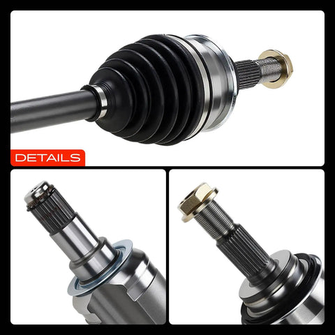 Direct Fit CV Drive Axle Shaft Assembly for Toyota 4Runner, Tacoma, FJ Cruiser, GX460, GX470 Front Left or Right, Compatible with Lexus 4WD Models, Plug And Play Install, Durable Drivetrain Upgrade, close-up of CV boot and splined axle end