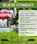 Beefed Up High Lift Mower Blades Set 3 Pack For Scag Tiger Cub Wildcat Turf Tiger And John Deere Walk Behind Mowers With 36 And 52 Inch Decks Replaces Multiple Part Numbers, compatible with Scag, Ferris, Encore, Husqvarna, Wright MFG brands.