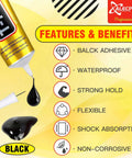 T-7000 Black Adhesive Glue 3 Pack 50ml Waterproof Bond For Precision Repairs Great For Phones Electronics Jewelry And Crafts