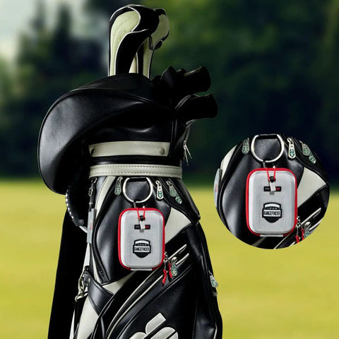 Golf bag with Hard Shell EVA Carry Case For Golf Rangefinders Waterproof Shockproof Protective Box attached, Silver color
