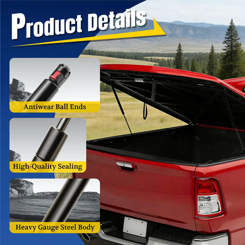 27 Inch 45lb Gas Strut For Fiberglass Tonneau Cover And Pickup Truck Bed Topper Undercover Replacement Part with antiwear ball ends