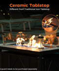 42 Inch Propane Fire Pit Table With Ceramic Top 2 In 1 Fire Table Turns Any Patio Into A Cozy Lounge Black Outdoor Gas Firepit