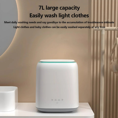 Portable Washing Machine For Clothes And Underwear Smart Wash Technology Ultra Quiet Spin Washer Dryer Combo, 7L capacity, modern design