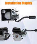 Power Boost Exhaust Pipe Muffler Silencer Kit For Predator 212cc And 196cc Go Karts installation display with black finish