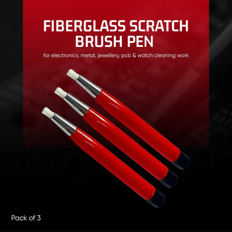 Fiberglass Fine Tip Scratch Brush Pen For PCB Metal And Jewelry 3 Pack Pro Grade Tool