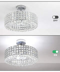 Dope Crystal Semi Flush Mount With Five Lights For Hallways Kitchens Dining Rooms And Living Rooms Sleek Glass Prism Design