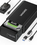 Dual Bay Raid Enclosure For 2.5 And 3.5 In Sata Hdd Ssd Aluminum External Dock With Fast USB 3.0 Port, showing drive installation.