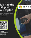 Person using Elm327 Based OBD2 USB Diagnostic Tool With MS-Can HS-Can Switch For Ford Lincoln Mazda Mercury Vehicles on laptop